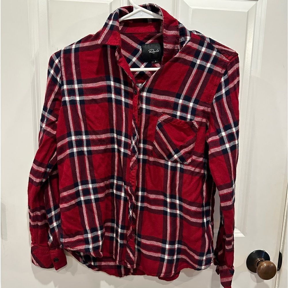 Rails small plaid button down shirt